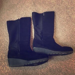 American Eagle Brand Black Wedge Boots, size 4.